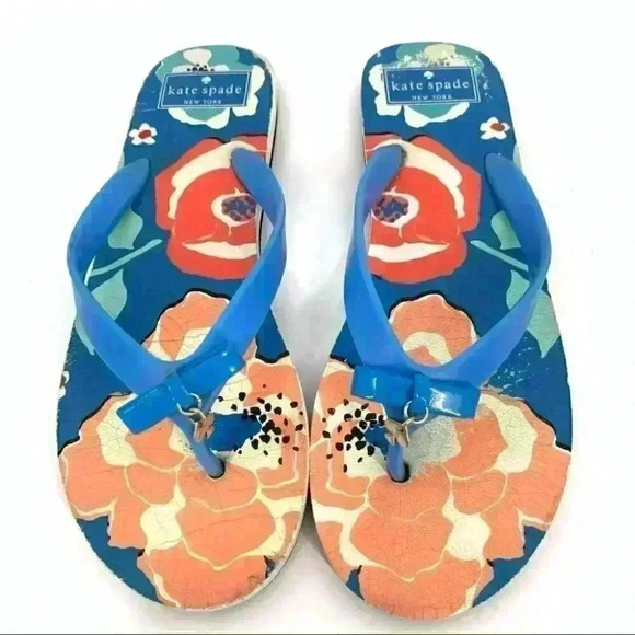 kate spade Shoes - Kate spade women sandals size 9-10 L multicolored floral tropical flip flops